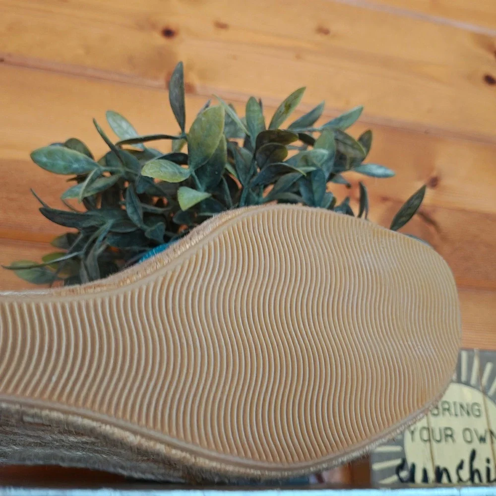 Unisa Brigetta Espadrille Jute Wedge Heels Bow Polka Dot Slip On Sandal Shoe 9.5